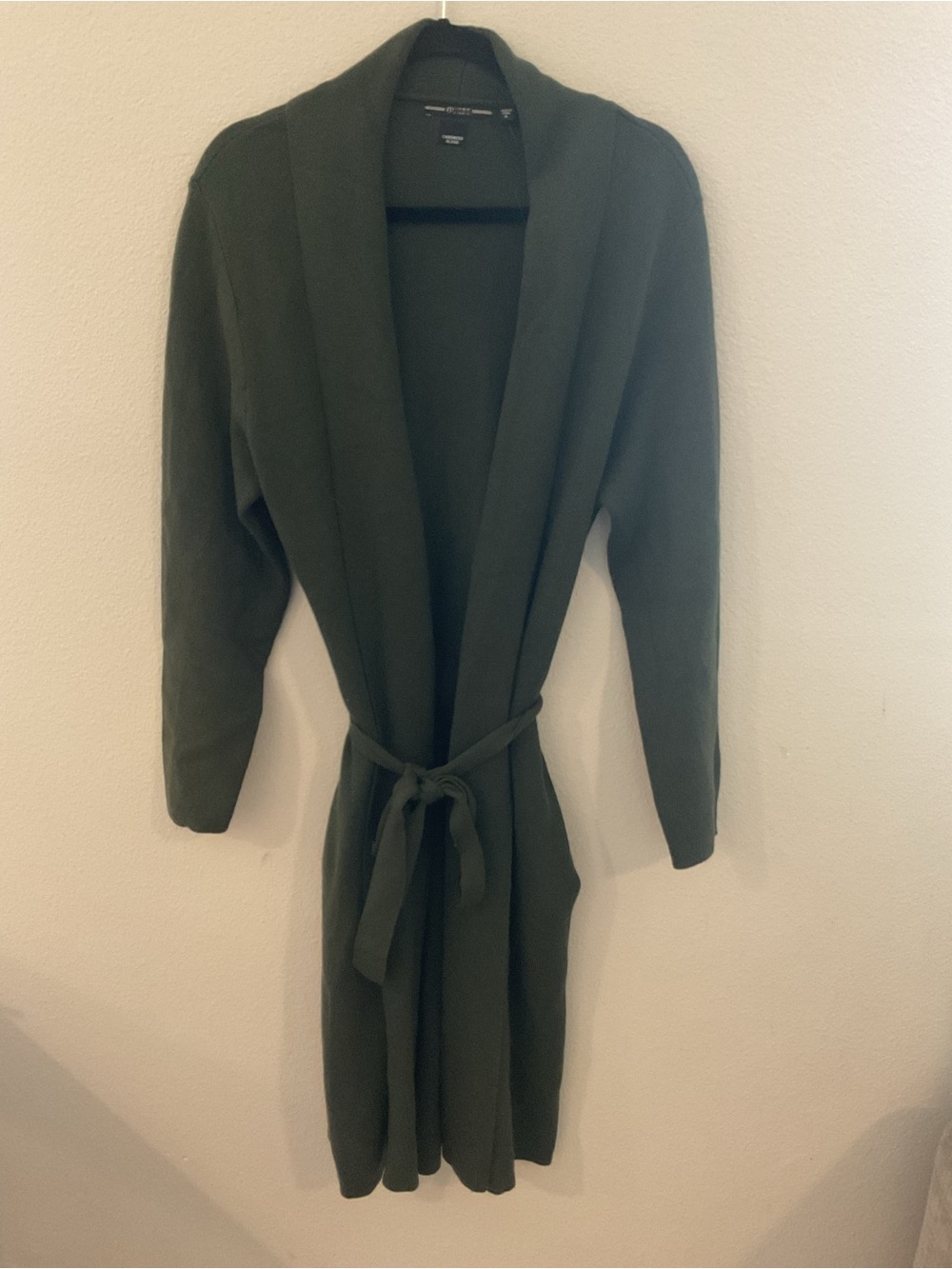 Guess Clarissa Olive  Green Cashmere Blend Long Belted Cardigan Winter Essential